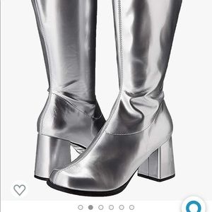 Silver gogo boots